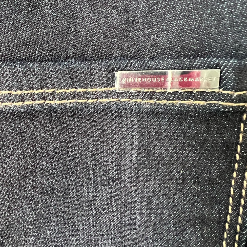 White House Black Market High-Rise skinny flare Jeans w/Rhinestone pinstripes - Picture 10 of 16